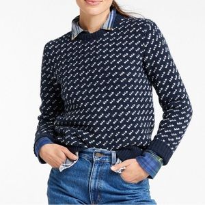 L.L Bean Women's Bean's Classic Ragg Wool Sweater, Crewneck Bird's-Eye
